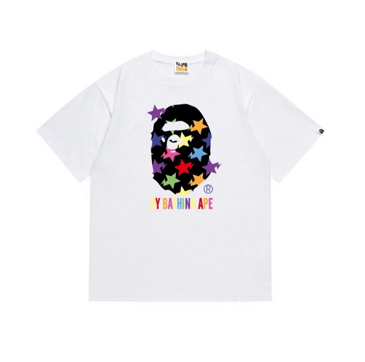 Bape ape & Stars Tee white